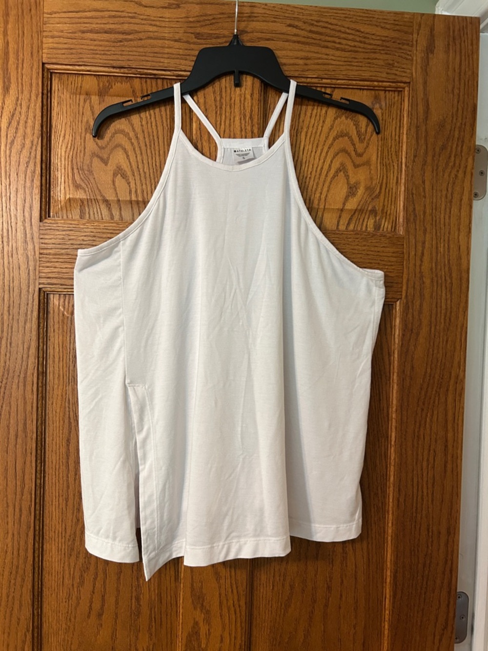 Athleta White High-Neck Side Tie Tank